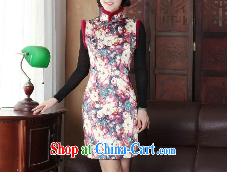 Take the cheongsam dress with short winter clothing Folder unit, for improved Stylish retro really rabbit hair collar dresses cheongsam dress 3126 3 XL pictures, price, brand platters! Elections are good character, the national distribution, so why buy now enjoy more preferential! Health
