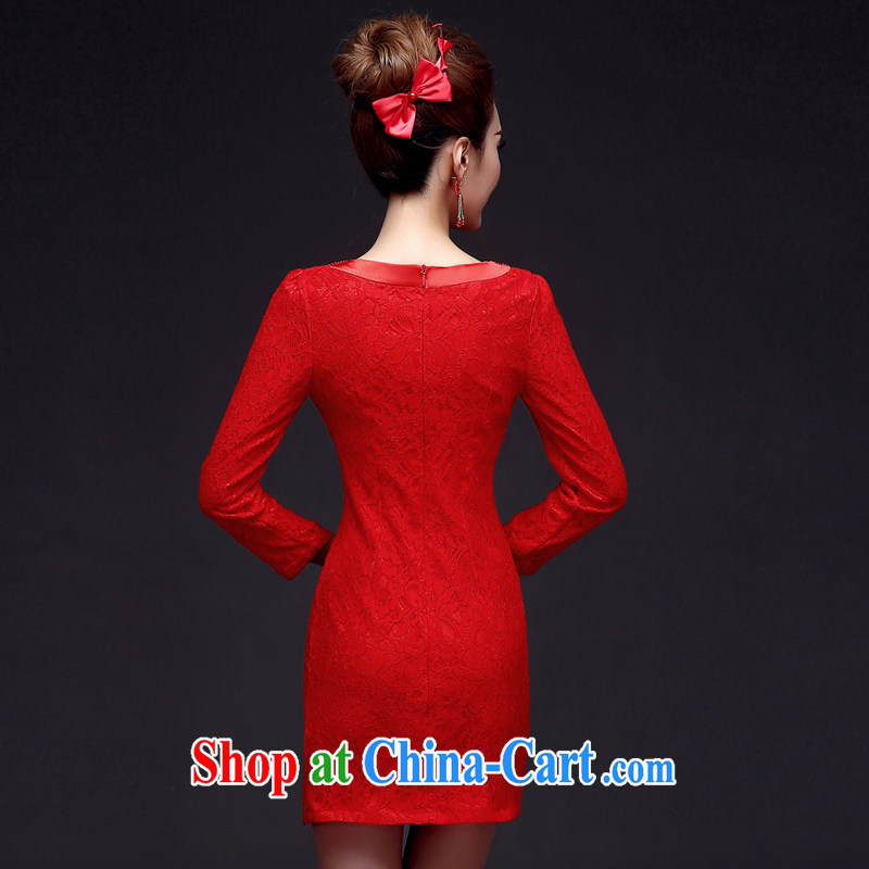 A good service is 2015 New red short bridal wedding dress toast clothing retro improved stylish dresses red 2 XL, good service, and shopping on the Internet