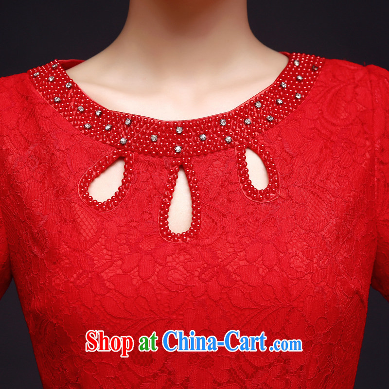 A good service is 2015 New red short bridal wedding dress toast clothing retro improved stylish dresses red 2 XL, good service, and shopping on the Internet