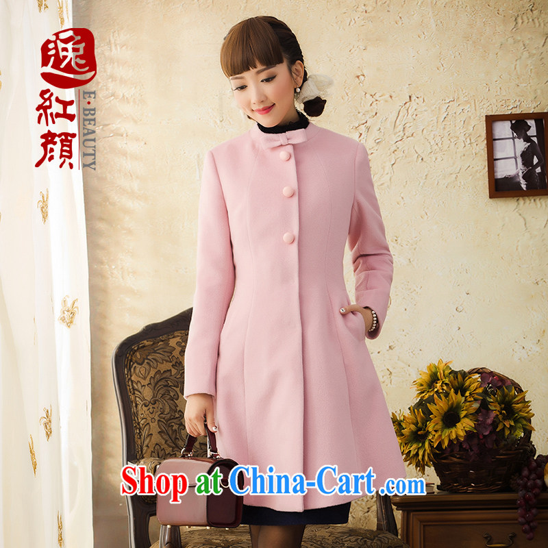 once and for all and Addis Ababa fatally jealous she fall and winter high-end, long hair that jacket women 2015 new single-tie coat windbreaker pink XL