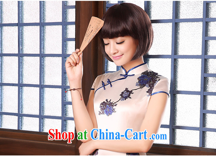 pro-am summer 2015 new improved retro short, high quality sauna silk silk porcelain was cultivating cheongsam dress blue and white porcelain 2 XL - waist 83 CM pictures, price, brand platters! Elections are good character, the national distribution, so why buy now enjoy more preferential! Health