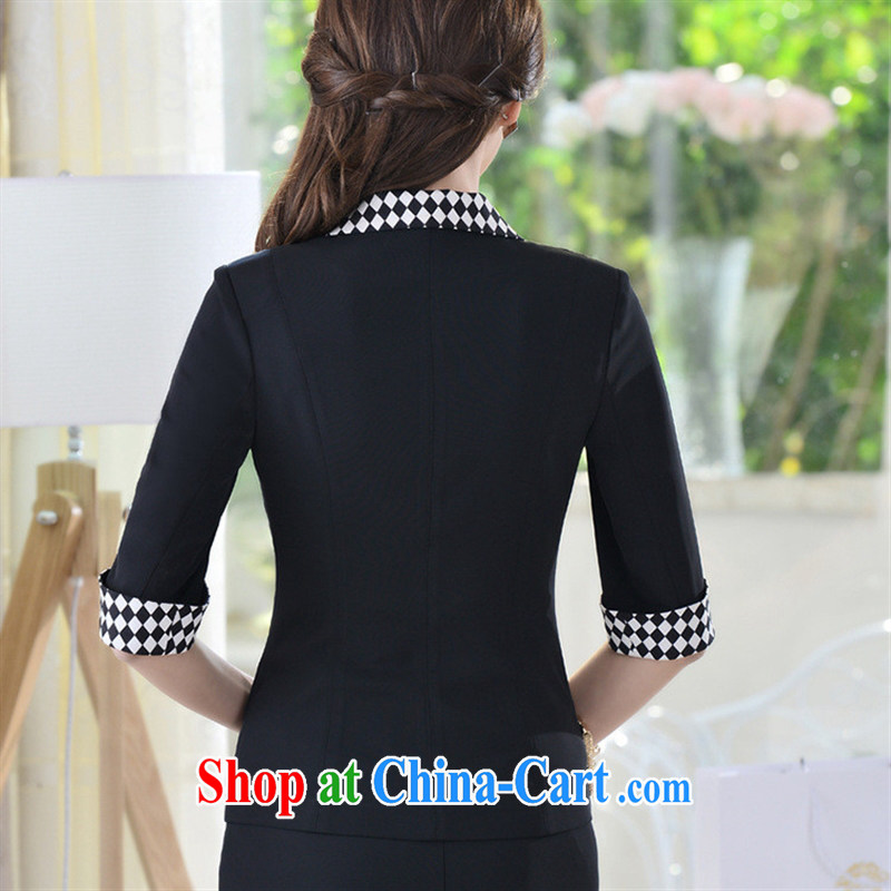 2015 spring and summer new grid in Ms. cuff suits professional women suits welcome you to order 805 * Black + skirt $104 XXXL, the day to assemble (meitianyihuan), online shopping
