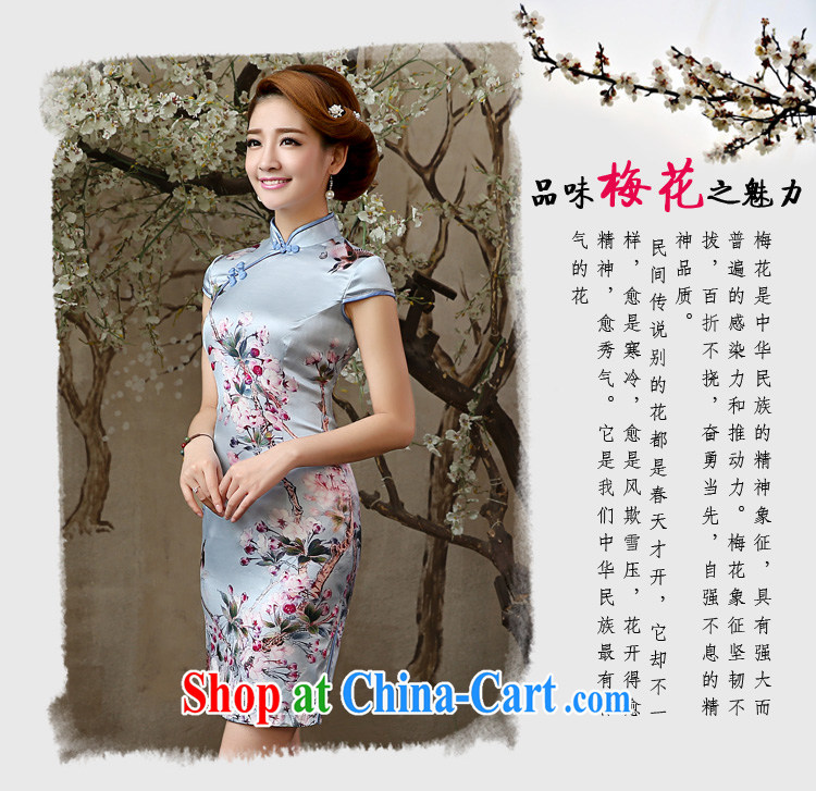 The pro-am 2015 as soon as possible new daily summer girls retro improved sauna stylish Silk Dresses Silk Cheongsam dress short-sleeved S - waist 67 CM pictures, price, brand platters! Elections are good character, the national distribution, so why buy now enjoy more preferential! Health