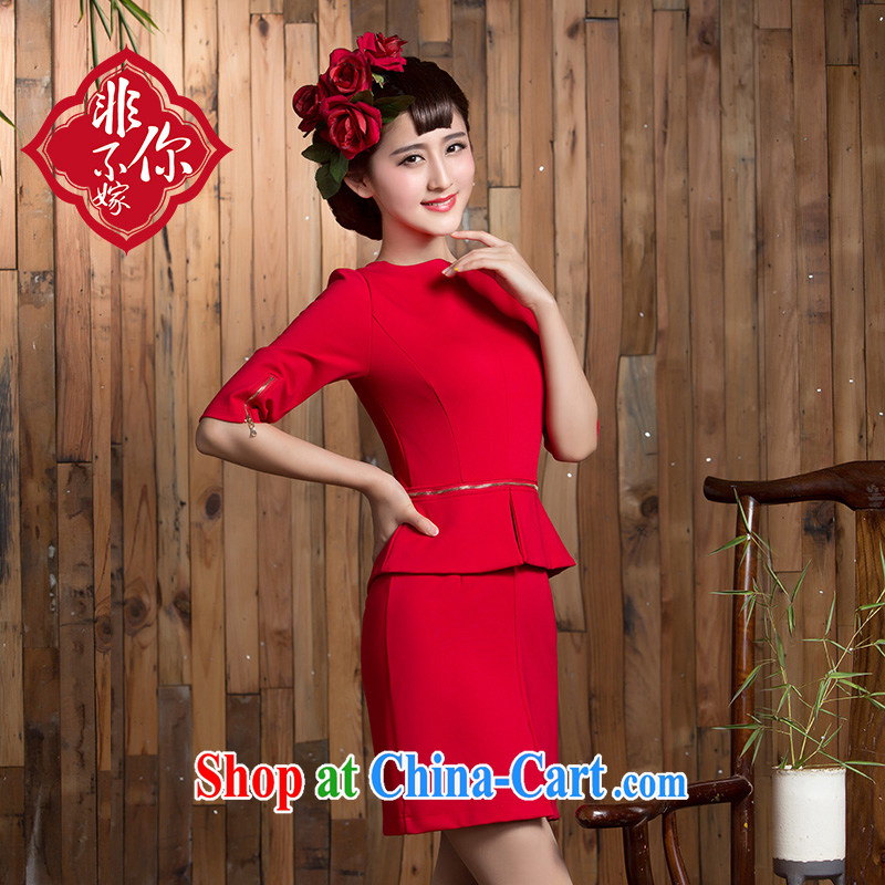 2014 new autumn and winter clothing toast wedding bridal short sleek beauty red dresses wedding back-door red 2 XL, non-you are not married, and, shopping on the Internet