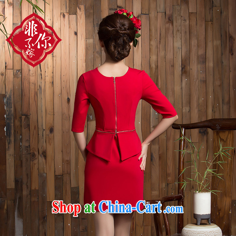 2014 new autumn and winter clothing toast wedding bridal short sleek beauty red dresses wedding back-door red 2 XL, non-you are not married, and, shopping on the Internet
