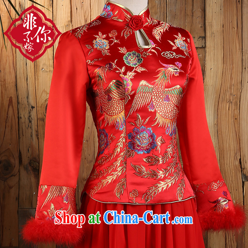 2014 new toast winter clothing, long-sleeved retro red thick Chinese wedding dresses bridal dresses red 2 XL, non-you are not married, and shopping on the Internet