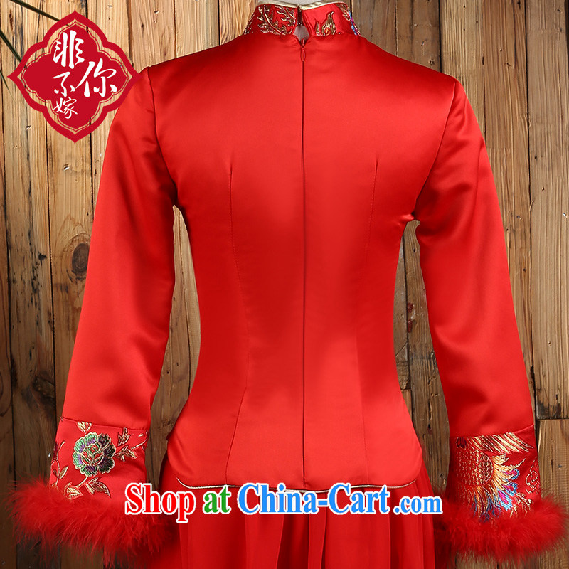 2014 new toast winter clothing, long-sleeved retro red thick Chinese wedding dresses bridal dresses red 2 XL, non-you are not married, and shopping on the Internet