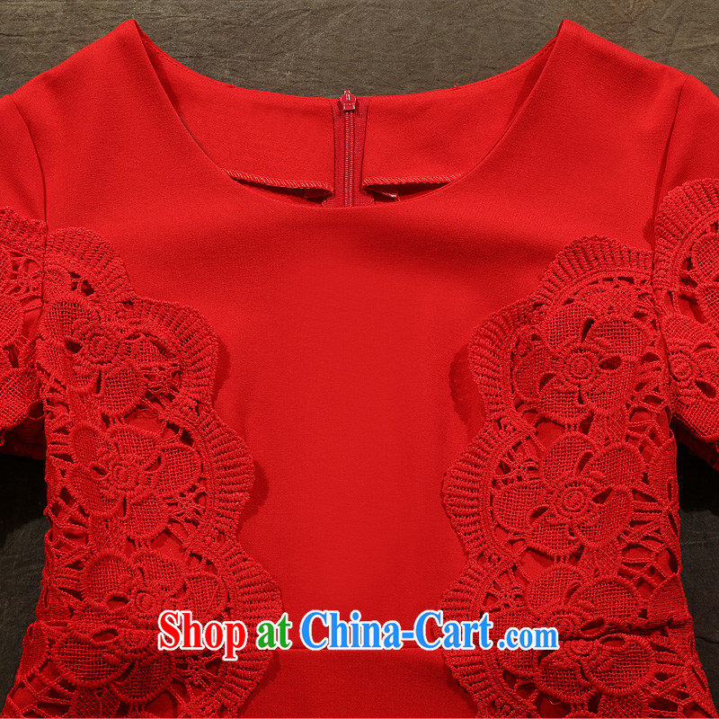 Non-you don't marry 7 sub-cuff Korean package and dresses beauty aura small dress bridal red cheongsam red 2 XL, non-you are not married, and shopping on the Internet