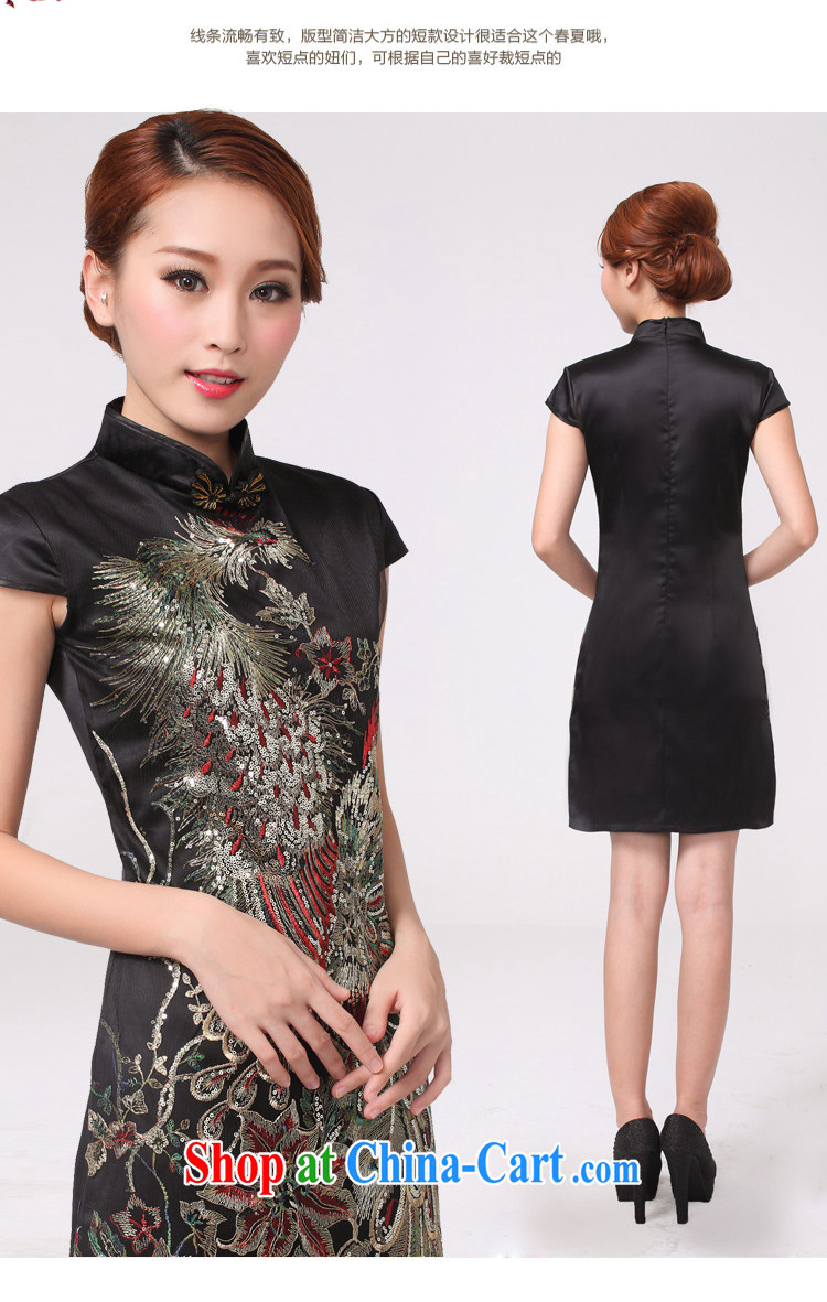 Kim Hyun-chae, 2015 new Peacock hot Peacock embroidery cheongsam festive wedding dresses mother improved black XL pictures, price, brand platters! Elections are good character, the national distribution, so why buy now enjoy more preferential! Health