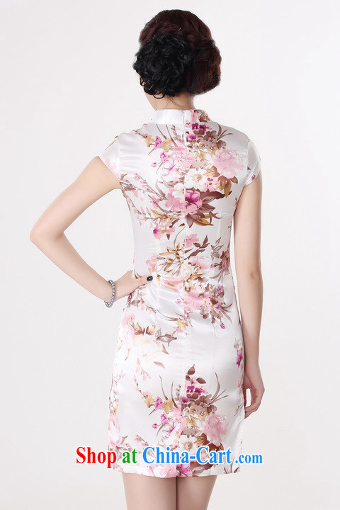 Dan smoke female Chinese summer new women dresses with Chinese improved, for a tight silk Chinese Antique short cheongsam white L pictures, price, brand platters! Elections are good character, the national distribution, so why buy now enjoy more preferential! Health