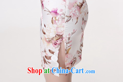 Dan smoke female Chinese summer new women dresses with Chinese improved, for a tight silk Chinese Antique short cheongsam white L pictures, price, brand platters! Elections are good character, the national distribution, so why buy now enjoy more preferential! Health