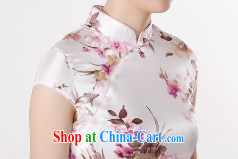 Dan smoke female Chinese summer new women dresses with Chinese improved, for a tight silk Chinese Antique short cheongsam white L pictures, price, brand platters! Elections are good character, the national distribution, so why buy now enjoy more preferential! Health