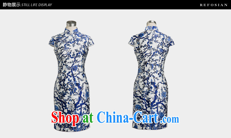Ryan and Eric LI, genuine Silk Cheongsam short blue and white porcelain pattern cheongsam beauty 100% sauna silk China wind XXL pictures, price, brand platters! Elections are good character, the national distribution, so why buy now enjoy more preferential! Health