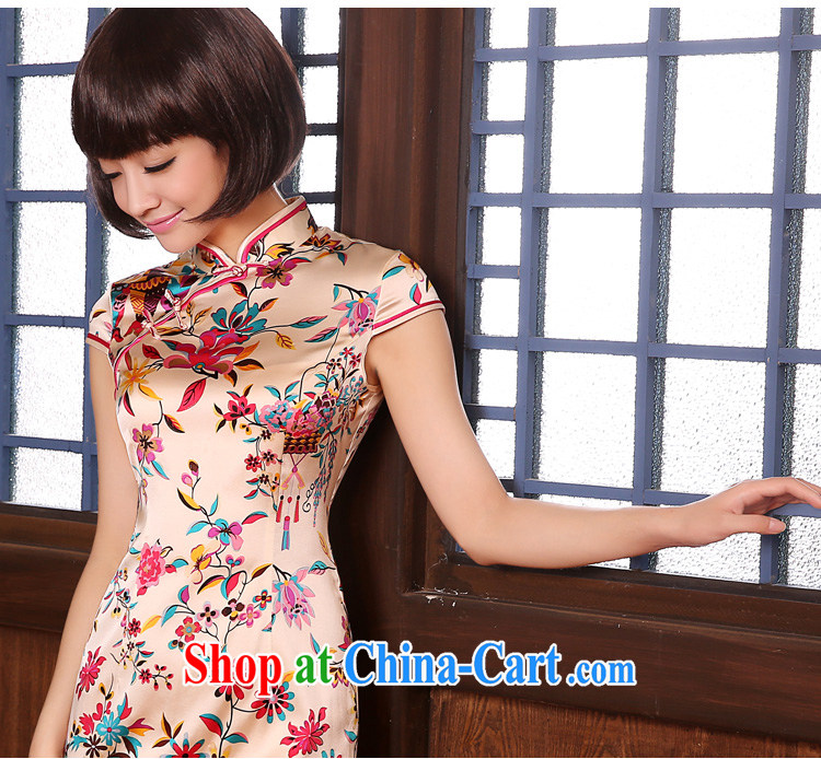The pro-am 2015 as soon as possible new summer-day short dos Santos, silk Natural silk retro beauty cheongsam dress short-sleeved L - waist 77cm - 15 Day Shipping pictures, price, brand platters! Elections are good character, the national distribution, so why buy now enjoy more preferential! Health