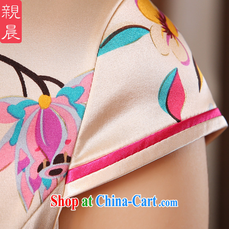 The pro-am 2015 as soon as possible new summer-day short dos Santos, silk Natural silk retro beauty cheongsam dress short-sleeved L - waist 77cm - 15 Day Shipping, and the pro-am, shopping on the Internet