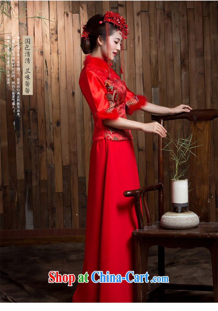 2014 new bride toast service beauty red winter clothes 7 cuff marriage dresses long antique Chinese Dress red 2 XL pictures, price, brand platters! Elections are good character, the national distribution, so why buy now enjoy more preferential! Health