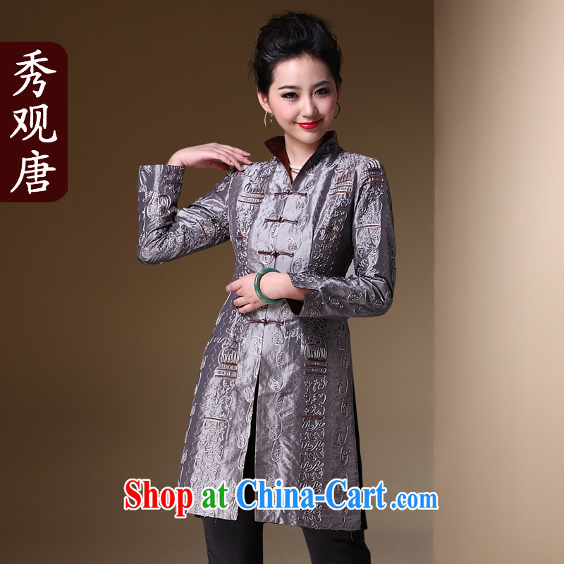 Cyd Ho Kwun Tong and elegant woman with short, autumn and winter load in Chinese elderly mother with T-shirt, jacket New Silver XXL