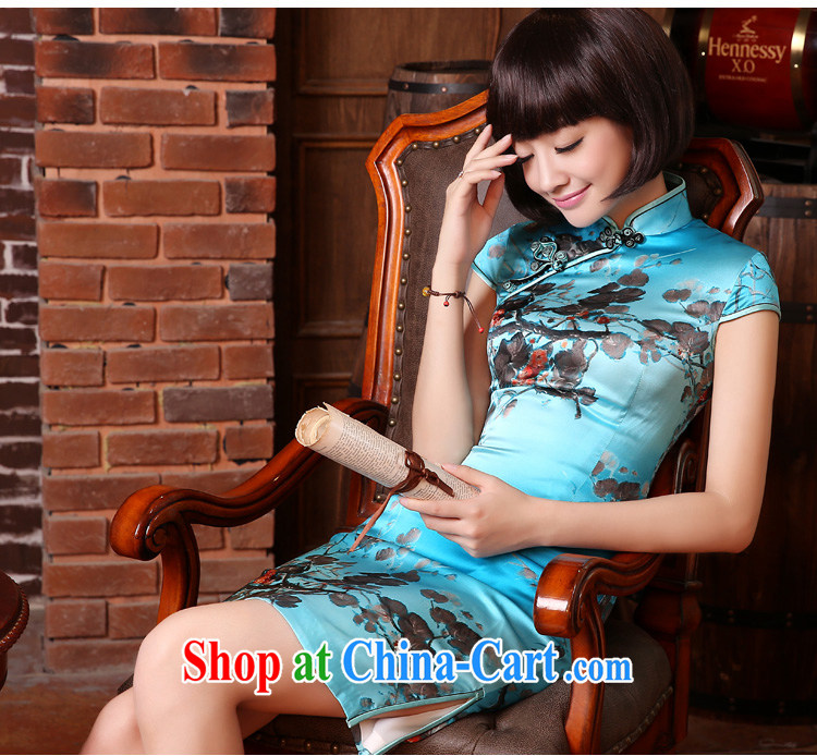 The pro-am 2015 as soon as possible new summer day retro improved sauna silk stylish short Silk Cheongsam dress short-sleeved S - waist 67 CM pictures, price, brand platters! Elections are good character, the national distribution, so why buy now enjoy more preferential! Health
