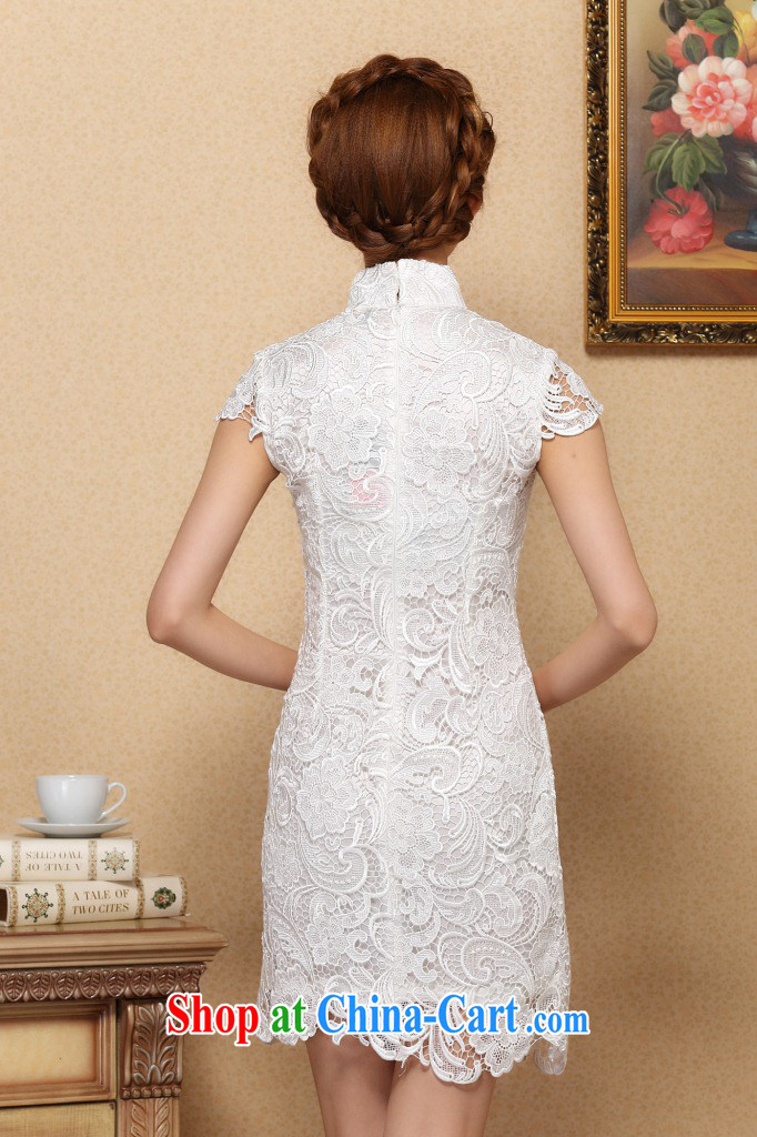 Bin Laden smoke-free spring and summer cheongsam dress Chinese, for high-end imported water-soluble lace dresses retro bows short cheongsam dress red 2 XL pictures, price, brand platters! Elections are good character, the national distribution, so why buy now enjoy more preferential! Health