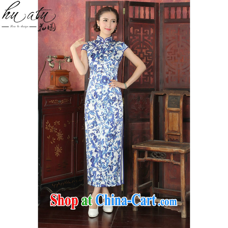 Take the 2015 spring and summer dress cheongsam Chinese, DOS SANTOS for silk banquet long cheongsam qipao annual Silk Cheongsam long 1023 #2 XL, spend, and shopping on the Internet