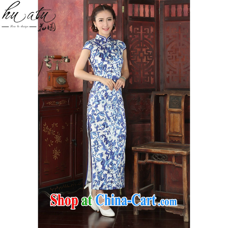 Take the 2015 spring and summer dress cheongsam Chinese, DOS SANTOS for silk banquet long cheongsam qipao annual Silk Cheongsam long 1023 #2 XL, spend, and shopping on the Internet