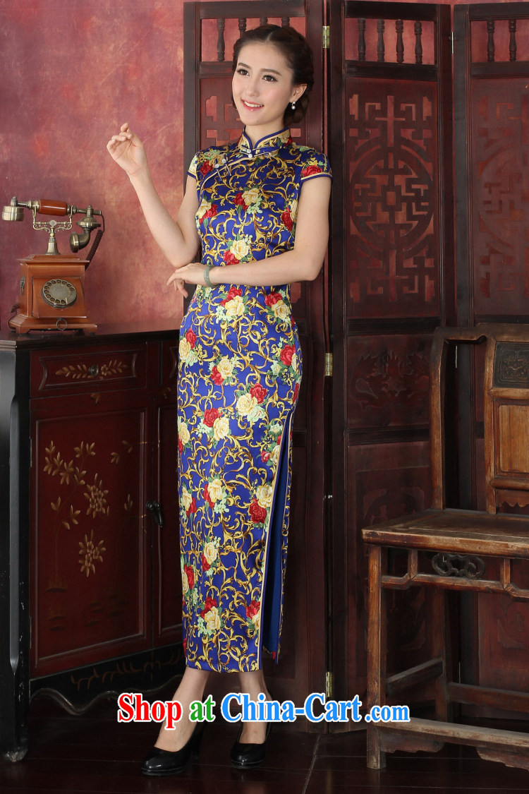 Take the 2015 spring and summer dress cheongsam Chinese silk long robes, for performance sauna Silk Cheongsam dress annual 1021 #2 XL pictures, price, brand platters! Elections are good character, the national distribution, so why buy now enjoy more preferential! Health