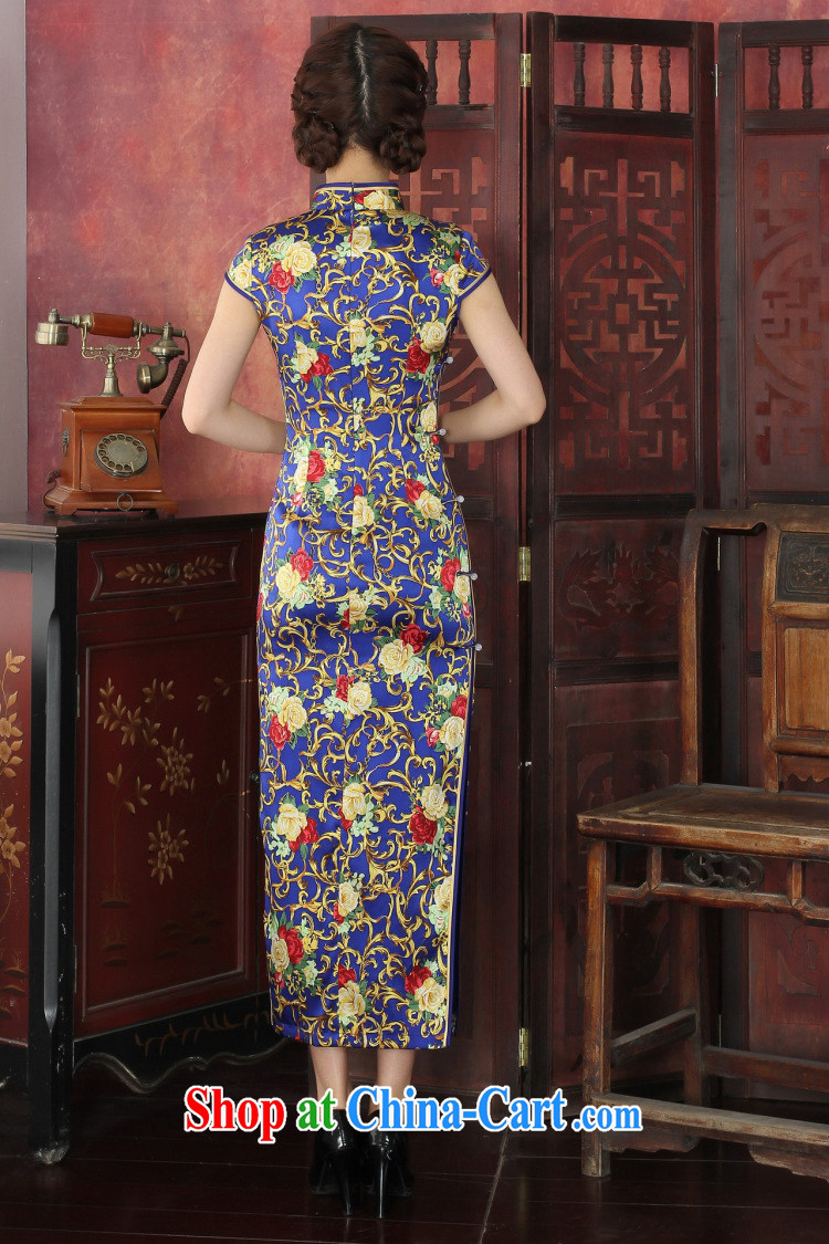 Take the 2015 spring and summer dress cheongsam Chinese silk long robes, for performance sauna Silk Cheongsam dress annual 1021 #2 XL pictures, price, brand platters! Elections are good character, the national distribution, so why buy now enjoy more preferential! Health