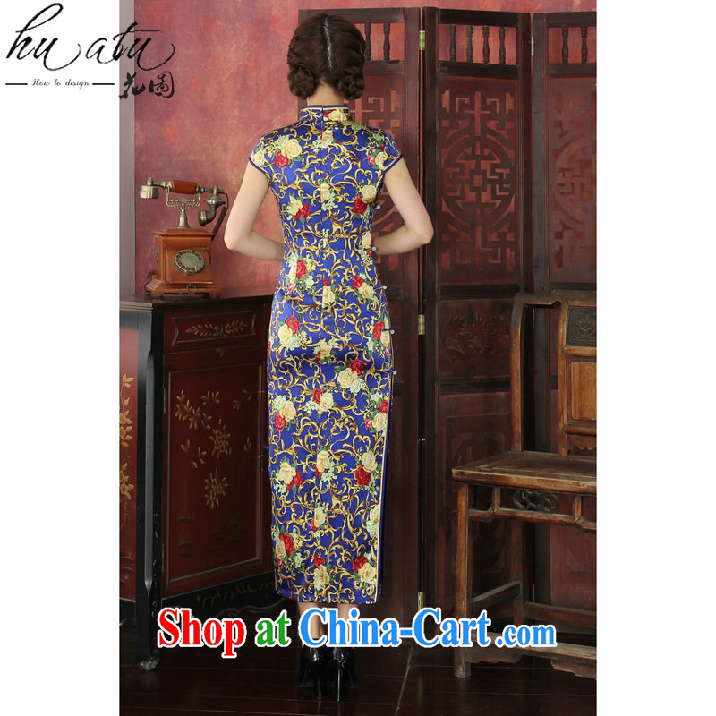 Take the 2015 spring and summer dress cheongsam Chinese silk long robes, for performance sauna Silk Cheongsam dress annual 1021 #2 XL, spend figure, shopping on the Internet