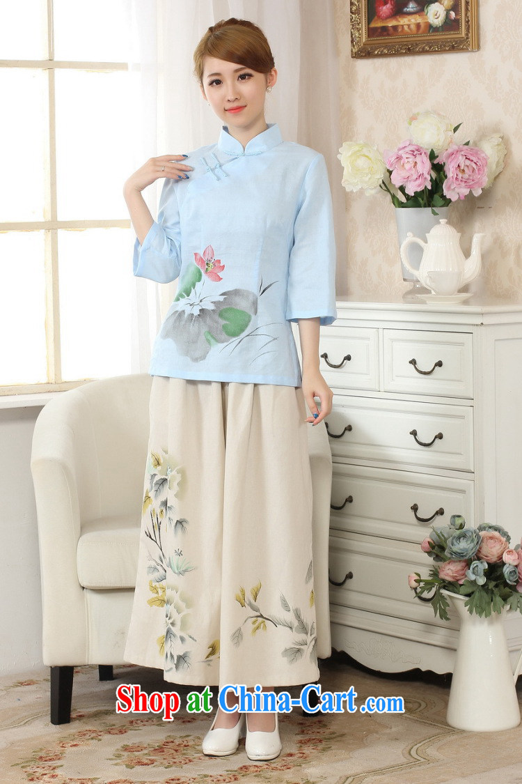 Dan smoke-free spring and summer new hand-painted dresses T-shirt, cotton for the linen Chinese Ethnic Wind female Tang is improved - C 2 XL pictures, price, brand platters! Elections are good character, the national distribution, so why buy now enjoy more preferential! Health
