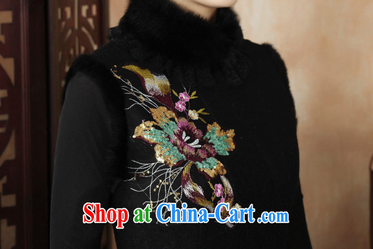 Take the dresses winter 2015 new retro improved stylish rabbit hair for warm clothes daily folder cotton cheongsam dress black fine 3 XL pictures, price, brand platters! Elections are good character, the national distribution, so why buy now enjoy more preferential! Health