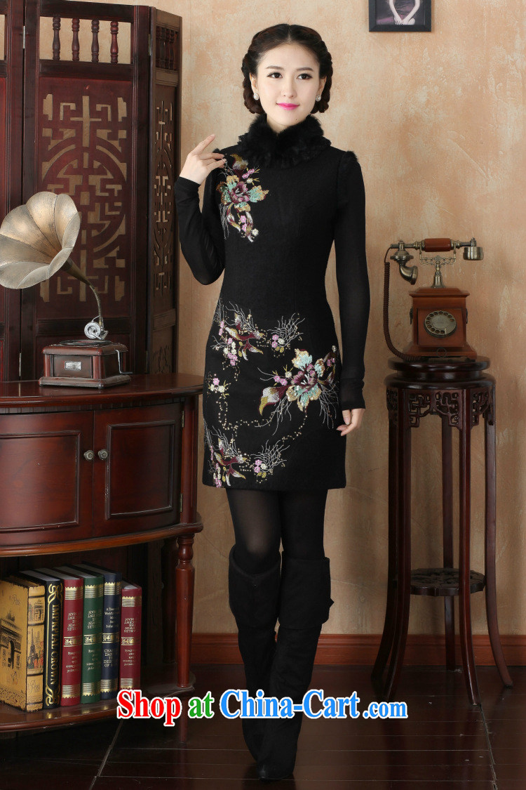 Bin Laden smoke-free goods winter 2015 new retro improved stylish rabbit hair for warm clothes daily folder cotton cheongsam dress black fine 3 XL pictures, price, brand platters! Elections are good character, the national distribution, so why buy now enjoy more preferential! Health