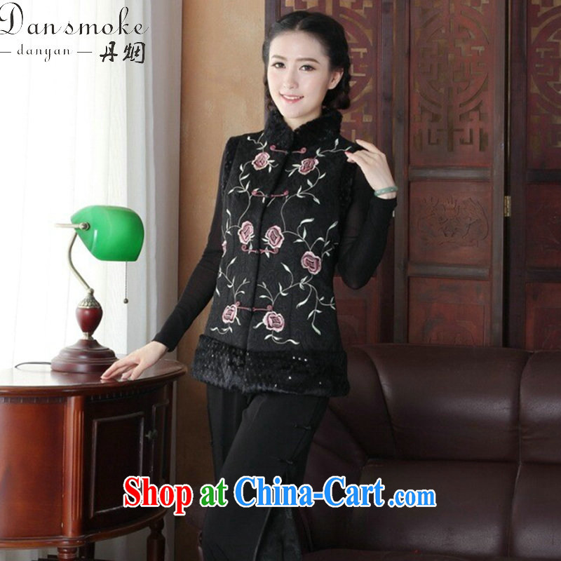 Bin Laden smoke-free fall and winter new Ethnic Wind female Chinese, for embroidered improved the detained Chinese ladies T-shirt, a figure-color 2 XL, Bin Laden smoke, shopping on the Internet