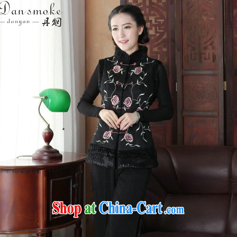 Bin Laden smoke-free fall and winter new Ethnic Wind female Chinese, for embroidered improved the detained Chinese ladies T-shirt, a figure-color 2 XL, Bin Laden smoke, shopping on the Internet