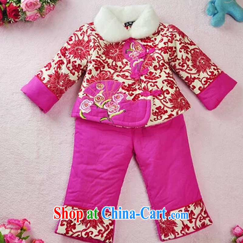 Girls with short winter clothing children's Chinese baby girl cotton and lint-free cotton swab kit kit China wind dress blue and white porcelain blue XXL 2 - 3-year-old, who is visiting (CYCLINGKE), online shopping