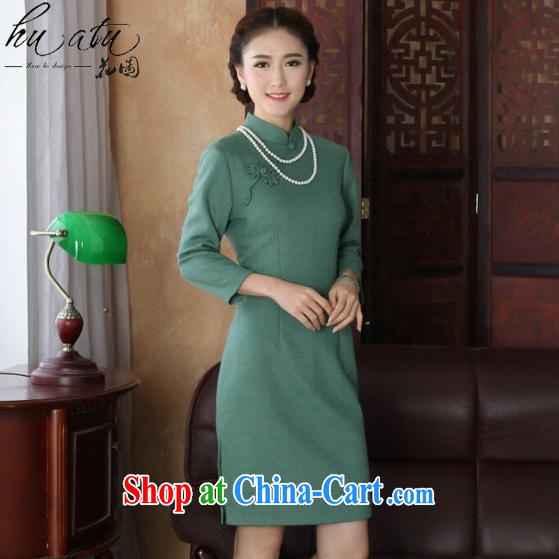 Take the 2015 spring cheongsam dress Chinese, for improved cheongsam stylish graphics thin wool that dresses qipao cheerful long-sleeved 2XL, spend figure, and, shopping on the Internet