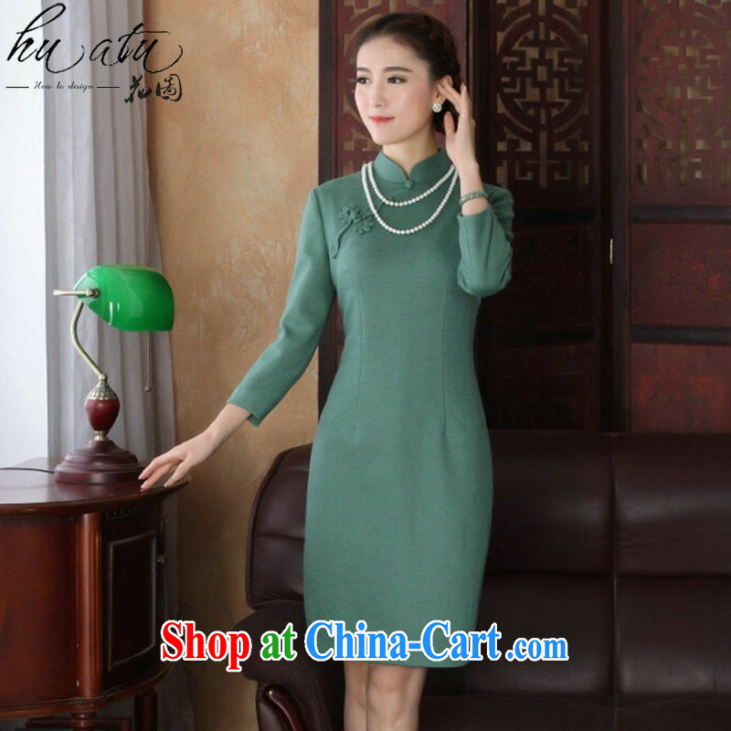 Take the 2015 spring cheongsam dress Chinese, for improved cheongsam stylish graphics thin wool that dresses qipao cheerful long-sleeved 2XL, spend figure, and, shopping on the Internet