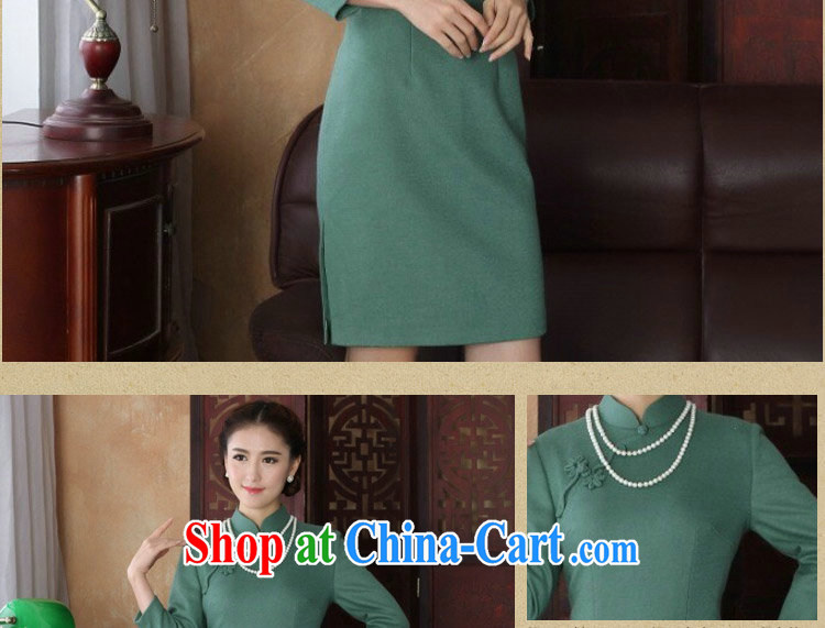 Bin Laden smoke-free 2015 spring cheongsam dress Chinese, for improved cheongsam stylish graphics thin wool that dresses cheongsam green long-sleeved 2XL pictures, price, brand platters! Elections are good character, the national distribution, so why buy now enjoy more preferential! Health