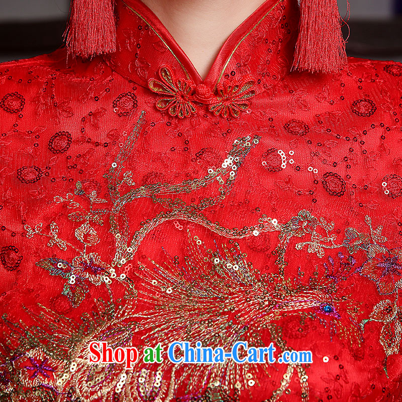 robes bows Service Bridal Fashion 2015 new summer wedding dresses long, long-sleeved Xu Chinese wedding dress red XXL (3 days Shipping), Nicole Kidman (Nicole Richie), online shopping