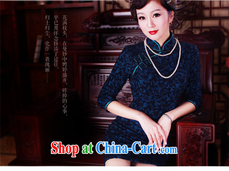 ruyi, 2015 stylish new, improved and stylish cuff in cheongsam dress retro short paragraph 7 sub-sleeved dresses high fashion dresses of 5043 red M pictures, price, brand platters! Elections are good character, the national distribution, so why buy now enjoy more preferential! Health