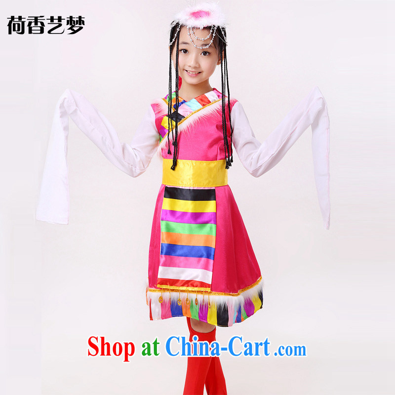 I should be grateful if you would arrange for her dream 2015 new children's dance clothing collection service water cuff Children Folk Dance stage costumes HXYM 0041 red 130
