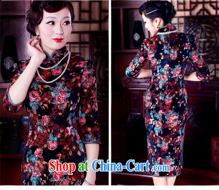ruyi, 2015 new, Retro, cuff, improved cheongsam dress long velvet cheongsam dress, older Dress Suit 5046 M pictures, price, brand platters! Elections are good character, the national distribution, so why buy now enjoy more preferential! Health