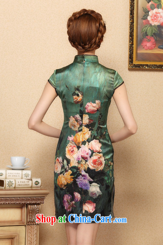 Take the cheongsam dress Chinese modern sauna silk Chinese, for improved cheongsam elegant summer banquet, silk cheongsam green 3XL pictures, price, brand platters! Elections are good character, the national distribution, so why buy now enjoy more preferential! Health