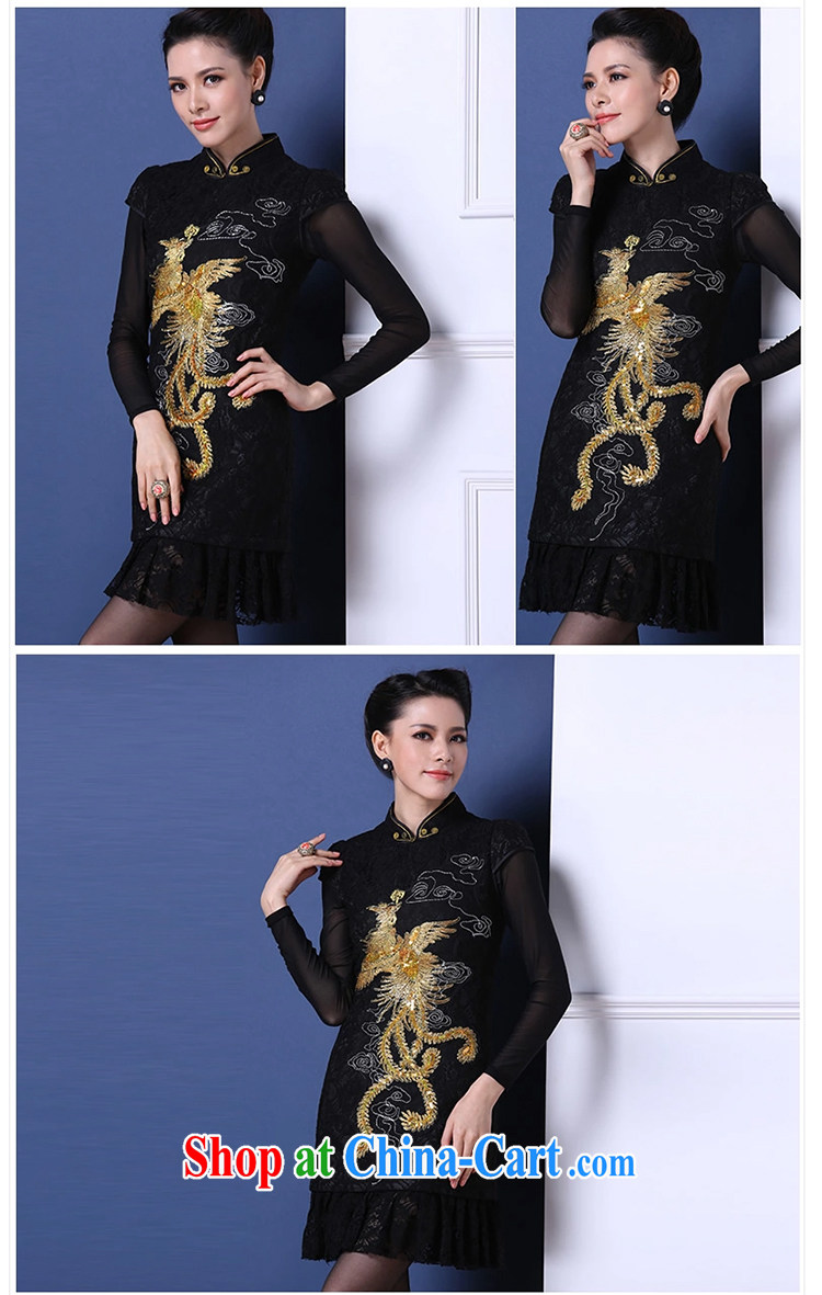 Cyd Ho Kwun Tong Fung Mo winter clothes retro improved stylish winter quilted beauty black lace hand-flower cheongsam dress QM 31,117 black XL pictures, price, brand platters! Elections are good character, the national distribution, so why buy now enjoy more preferential! Health