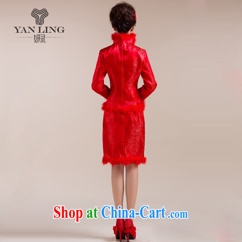 2015 new outfit, toast wedding dresses cotton robes and stylish short clip cotton robes bows clothes QP - 5002 red XL, her spirit, and shopping on the Internet