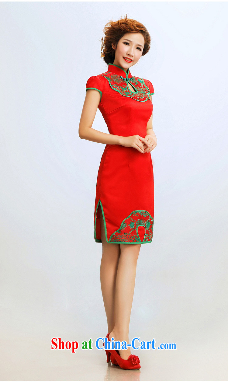 2015 new retro cheongsam dress summer stylish improved cheongsam marriages wedding dresses dresses red XXL pictures, price, brand platters! Elections are good character, the national distribution, so why buy now enjoy more preferential! Health