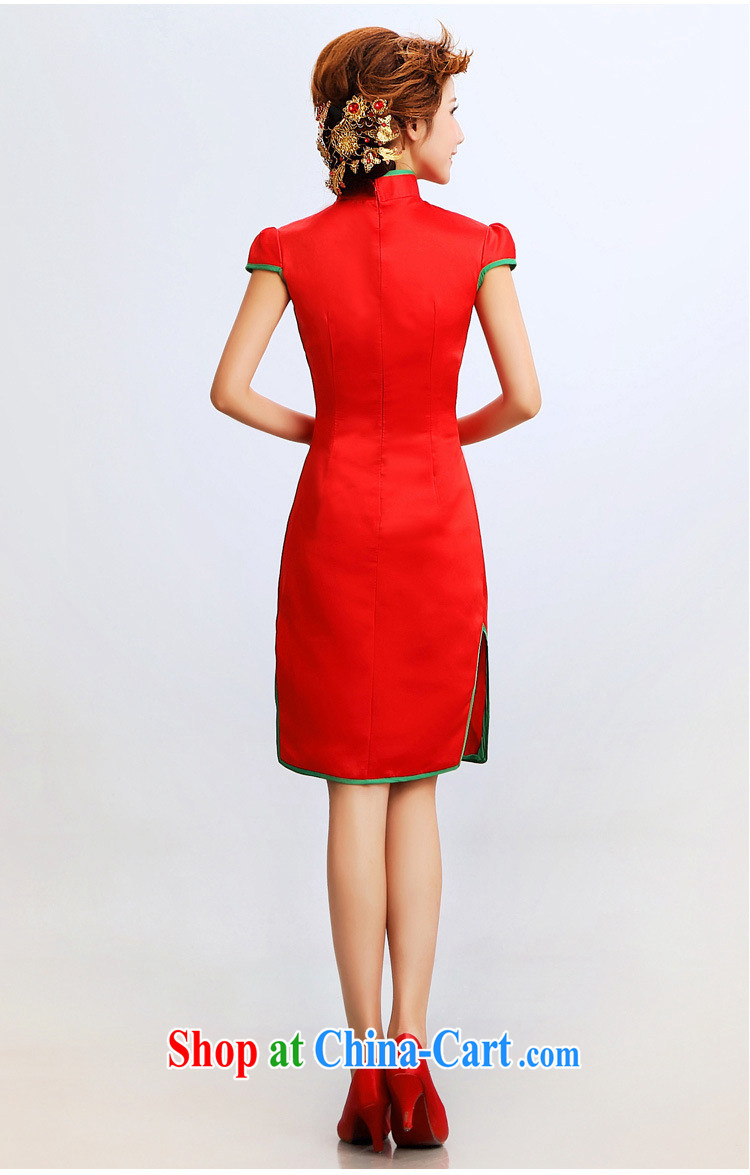 2015 new retro cheongsam dress summer stylish improved cheongsam marriages wedding dresses dresses red XXL pictures, price, brand platters! Elections are good character, the national distribution, so why buy now enjoy more preferential! Health