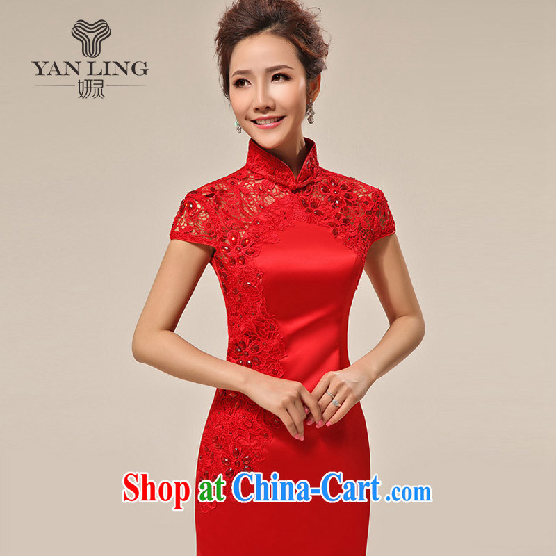 2015 New Red dresses wedding dresses wedding dresses bridal short bows stage dress QP 62 red M, her spirit, and shopping on the Internet