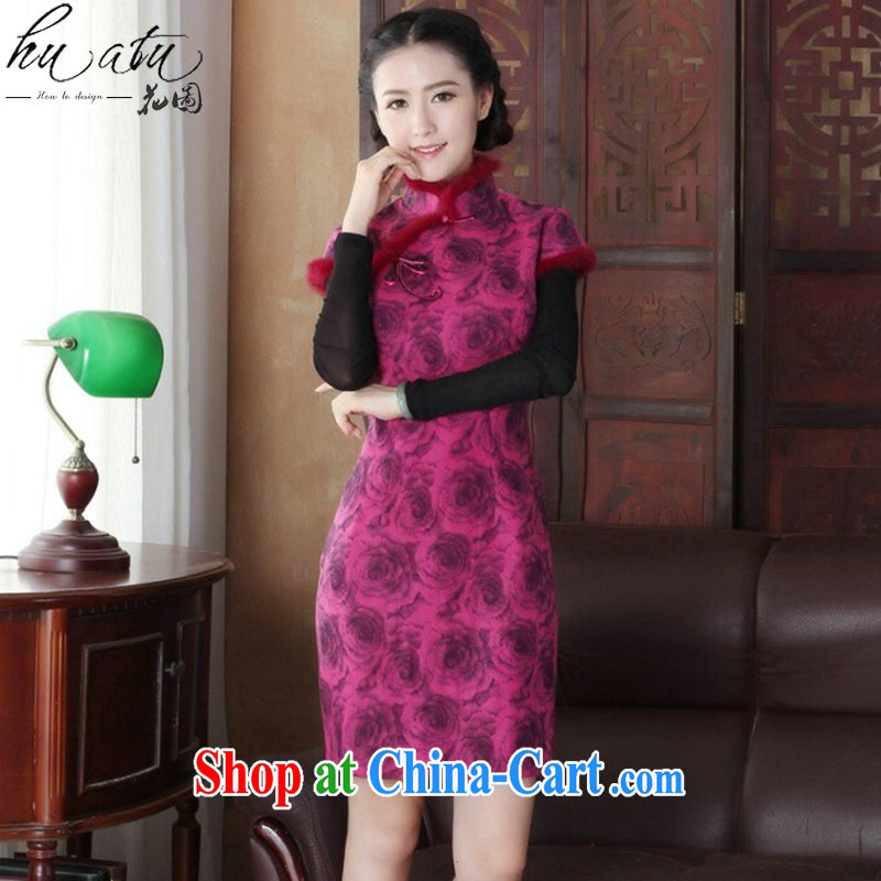 Take the cheongsam dress Chinese New autumn and winter, Chinese collar short, improved fashion cheongsam dress it dress dress in figure 3XL, figure, and shopping on the Internet