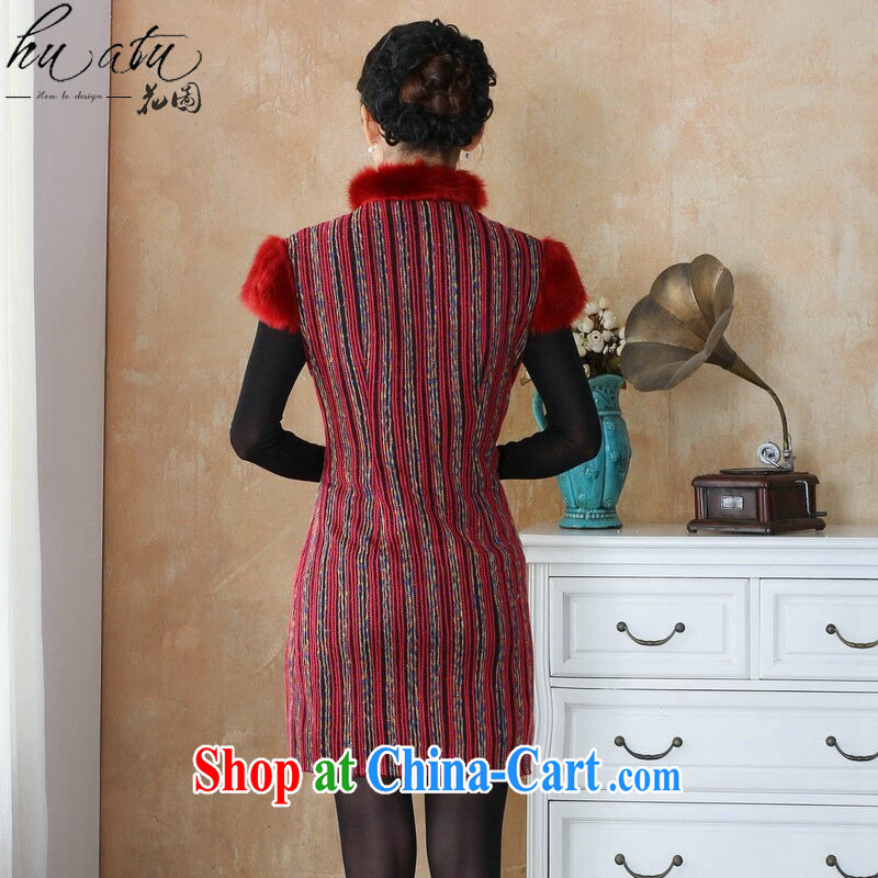spend the winter cheongsam dress Chinese cheongsam Chinese Sweater Knit the collar thick cheongsam dress dresses annual - 6 3 XL, figure, and shopping on the Internet