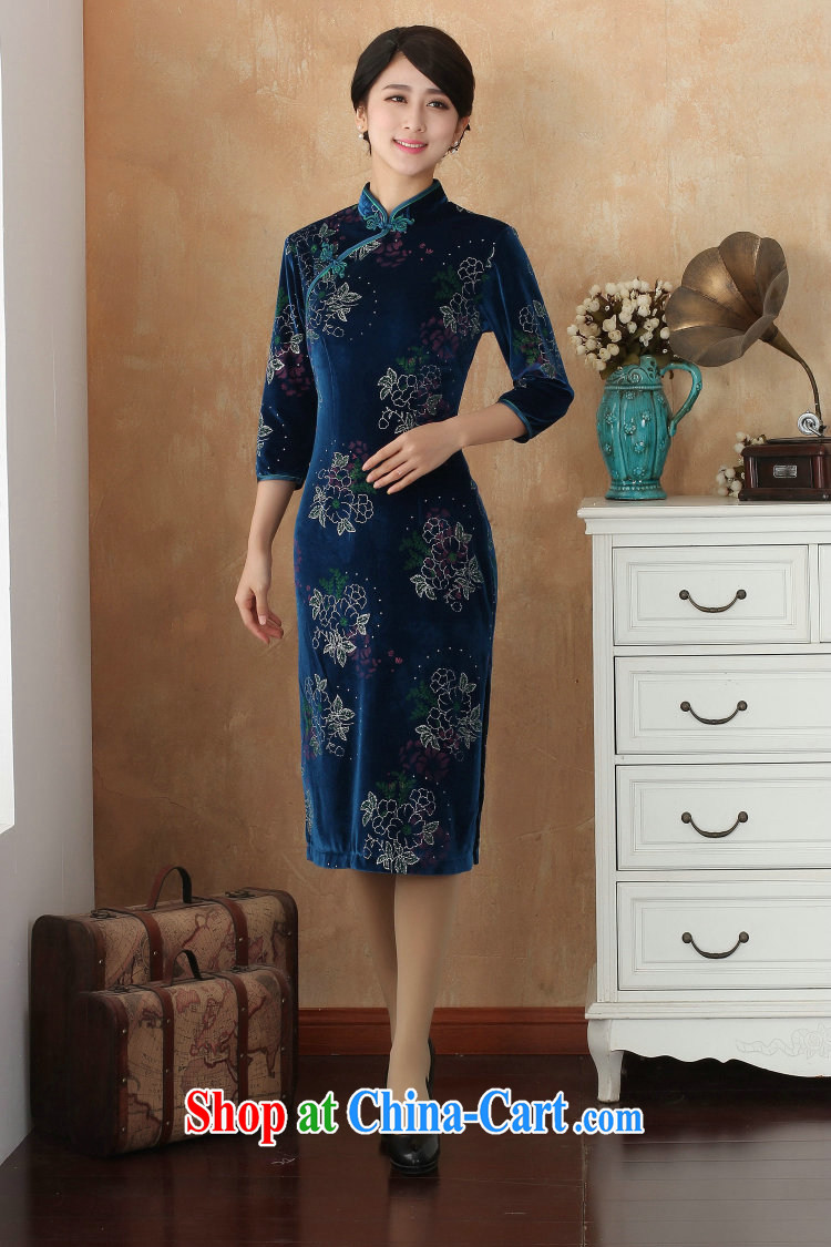 Take the cheongsam Tang Women's clothes Chinese clothing, for improving the lint-free cloth spray flower cheongsam dress, show cuff dress - 8 2 XL pictures, price, brand platters! Elections are good character, the national distribution, so why buy now enjoy more preferential! Health